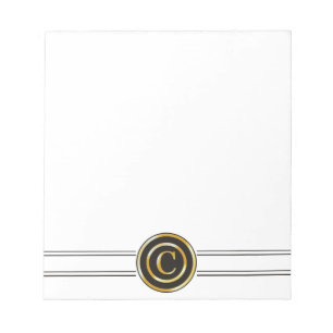 Bloc De Notas Monograma C de oro elegante