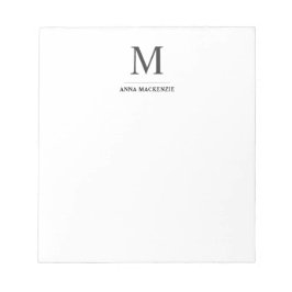 Bloc De Notas Monograma clásico simple profesional moderno