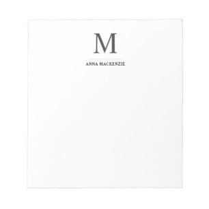 Bloc De Notas Monograma clásico simple profesional moderno