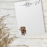 Bloc De Notas Monograma Dachshund personalizado<br><div class="desc">Este diseño puede ser personalizado en el área proporcionada cambiando la foto y/o el texto. O puede personalizarse haciendo clic en Personalizar esta plantilla y, a continuación, eligiendo la opción de hacer clic en el personalizar y eliminando o cambiando el color del fondo, agregando texto, cambiando el color o estilo...</div>