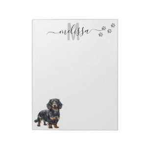 Bloc De Notas Monograma Dachshund personalizado