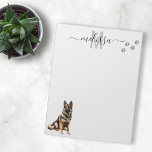 Bloc De Notas Monograma de acuarela de pastor alemán personaliza<br><div class="desc">Este diseño puede ser personalizado en el área proporcionada cambiando la foto y/o el texto. O puede personalizarse haciendo clic en Personalizar esta plantilla y, a continuación, eligiendo la opción de hacer clic en el personalizar y eliminando o cambiando el color del fondo, agregando texto, cambiando el color o estilo...</div>