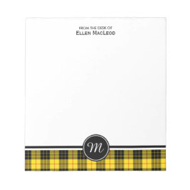 Bloc De Notas Monograma de Clan MacLeod Tartan