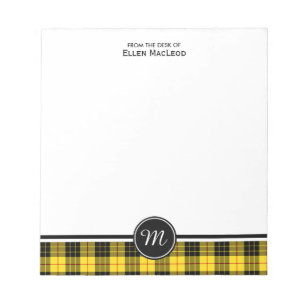 Bloc De Notas Monograma de Clan MacLeod Tartan