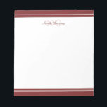 Bloc De Notas Monograma de dos bordes de guión minimalista<br><div class="desc">Escribe tu mensaje o notas en este minimalista y elegante bloc de notas con un monograma de tipo serif y un guión con bordes gruesos y finos. Personalízalo con tus iniciales.</div>