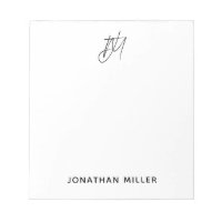 Monograma de escritura Minimalista moderna blanco