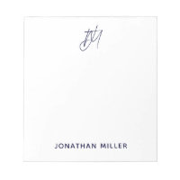Monograma de escritura Minimalista moderna blanco