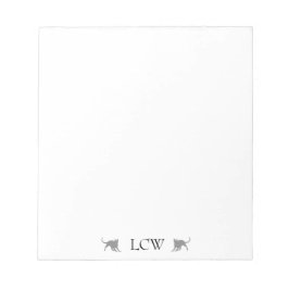 Bloc De Notas Monograma de gatos negros