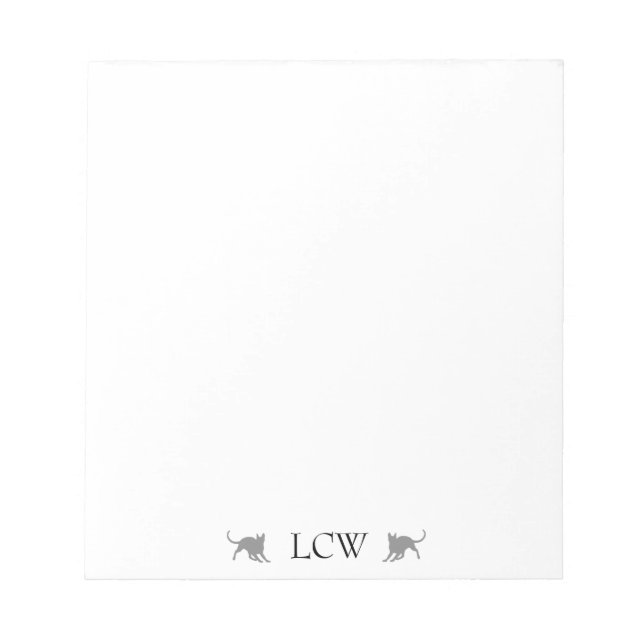 Bloc De Notas Monograma de gatos negros (Frente)