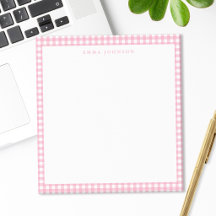 Monograma de Gingham Rosa Minimalista