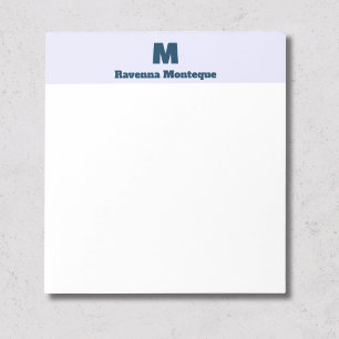 Bloc De Notas Monograma de letra de nombre personalizado simple