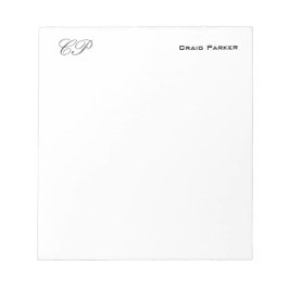 Bloc De Notas Monograma de letra manuscrita profesional simple