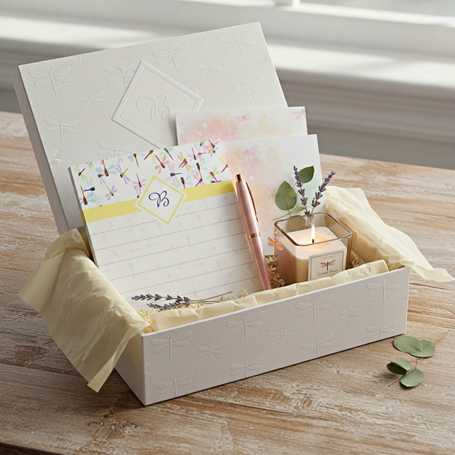 Bloc De Notas Monograma de libélulas coloridas (Subido por el creador)