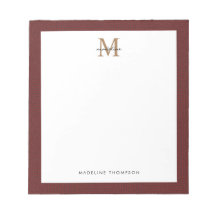 Monograma de oro rojo con guión elegante de moda