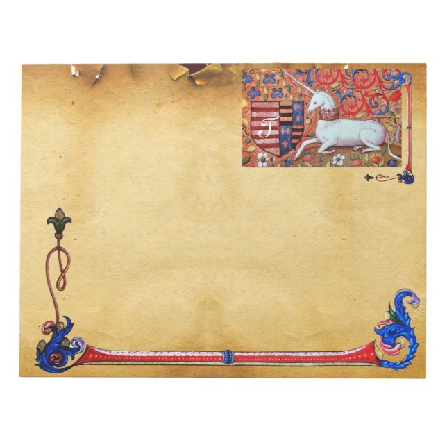 BLOC DE NOTAS MONOGRAMA DE PARQUE MARRÓN UNICORN ANTIQUE (Frente)