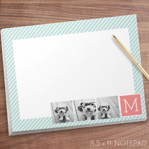 Bloc De Notas Monograma de Personalizado de Collage de fotos de