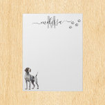 Bloc De Notas Monograma de punteros cortos alemán personalizado<br><div class="desc">Este diseño puede ser personalizado en el área proporcionada cambiando la foto y/o el texto. O puede personalizarse haciendo clic en Personalizar esta plantilla y, a continuación, eligiendo la opción de hacer clic en el personalizar y eliminando o cambiando el color del fondo, agregando texto, cambiando el color o estilo...</div>