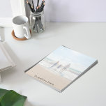 Bloc De Notas Monograma de vacaciones de verano con fotografía f<br><div class="desc">Personaliza y agrega tu foto de tu familia, hijos, esposa, novia o mascota. La foto tiene un overlay blanco para que puedas ver lo que escribes. La foto muestra una foto de unas vacaciones familiares de verano y un día en la playa. Guión de estilo con letras de color negro...</div>