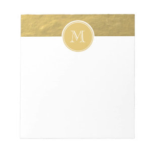 Bloc De Notas Monograma del fondo del Relieve metalizado dorado