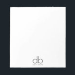 Bloc De Notas Monograma Elegante Clásico Mínimo Moderno<br><div class="desc">Un simple monograma moderno mínimo. Un regalo perfecto para una habitación dormitorio para estudiantes o para su moderna decoración de oficina en casa.</div>