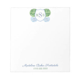 Bloc De Notas Monograma Elegante De Boxograma Azul Y Verde