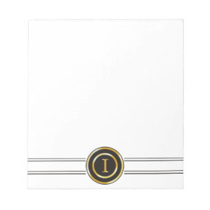 Bloc De Notas Monograma elegante de oro I