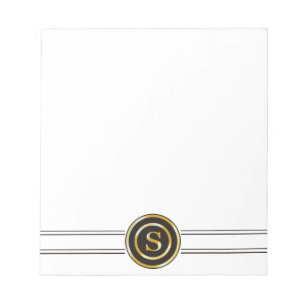 Bloc De Notas Monograma elegante de oro S