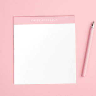 Bloc De Notas Monograma elegante minimalista rosa