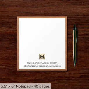 Bloc De Notas Monograma empresarial elegante