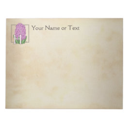 Bloc De Notas Monograma floral de jacinto rosa personalizado