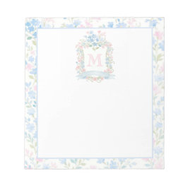 Bloc De Notas Monograma Floral Elegante