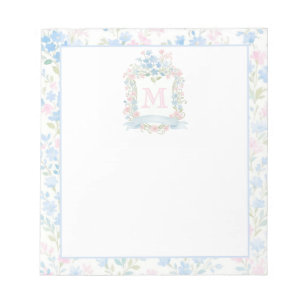 Bloc De Notas Monograma Floral Elegante