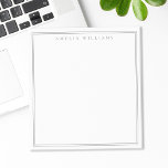 Bloc De Notas Monograma gris minimalista con dos bordes<br><div class="desc">Crea tus propios bloc de notas personalizado con el nombre de monograma de tipografía de moda gris elegante y dos diseños de línea de borde.</div>