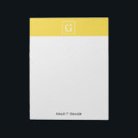 Bloc De Notas Monograma inicial con marco amarillo anaranjado<br><div class="desc">Monograma inicial enmarcado en amarillo y blanco Piña Un fondo amarillo sólido y elegante de piña con un área enmarcada en blanco para su monograma, nombre u otro texto. También puede cambiar el tipo de letra del texto, cambiar el tamaño y el color del tipo de letra, mover el texto,...</div>