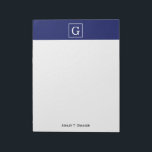 Bloc De Notas Monograma inicial con marco azul marino<br><div class="desc">Monograma inicial con marco azul marino y blanco Un elegante fondo sólido con un área enmarcada en blanco para su monograma, nombre u otro texto. También puede cambiar el tipo de letra del texto, cambiar el tamaño y el color del tipo de letra, mover el texto, etc. Si quieres este...</div>