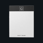 Bloc De Notas Monograma inicial con marco blanco negro<br><div class="desc">Monograma inicial con marco blanco negro Un fondo sólido y negro elegante con un área enmarcada en blanco para su monograma, nombre u otro texto. También puede cambiar el tipo de letra del texto, cambiar el tamaño y el color del tipo de letra, mover el texto, etc. Si quieres este...</div>