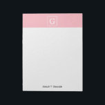 Bloc De Notas Monograma inicial con marco blanco rosado<br><div class="desc">Monograma inicial con marco rosa y blanco Un elegante fondo rosa sólido con un área enmarcada en blanco para su monograma, nombre u otro texto. También puede cambiar el tipo de letra del texto, cambiar el tamaño y el color del tipo de letra, mover el texto, etc. Si quieres este...</div>