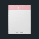 Bloc De Notas Monograma inicial con marco blanco rosado<br><div class="desc">Monograma inicial con marco rosa y blanco Un elegante fondo rosa sólido con un área enmarcada en blanco para su monograma, nombre u otro texto. También puede cambiar el tipo de letra del texto, cambiar el tamaño y el color del tipo de letra, mover el texto, etc. Si quieres este...</div>