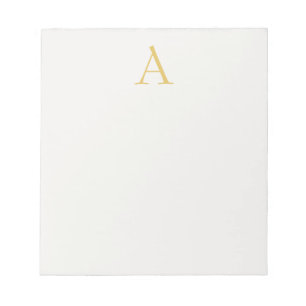 Bloc De Notas Monograma inicial profesional en color dorado y pa