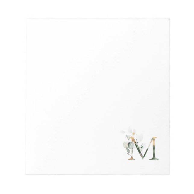 Bloc De Notas Monograma M Wedding Party Elegant Notes (Frente)