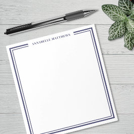 Bloc De Notas Monograma minimalista de azul marino