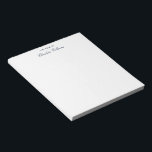 Bloc De Notas Monograma minimalista de letra moderna<br><div class="desc">Agregue fácilmente el nombre y el asunto o título para personalizar haciendo clic en el botón "Personalizar". Con una tipografía de letra que puede reemplazar fácilmente con sus fuentes favoritas utilizando nuestra "Herramienta de diseño".</div>