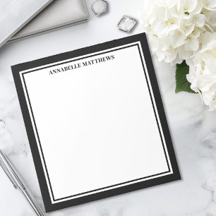 Bloc De Notas Monograma minimalista en negro y blanco