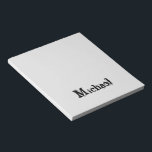 Bloc De Notas Monograma minimalista moderno con nombre gris negr<br><div class="desc">Monograma moderno minimalista llamado gris negro. Nombre personalizado personalizable en negro sobre un color gris.</div>