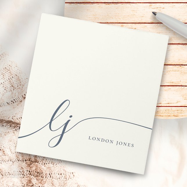 Bloc De Notas Monograma moderna de la marina de marfil Minimalis (Subido por el creador)