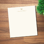 Bloc De Notas Monograma moderno de oro en escritura<br><div class="desc">Un diseño de monograma elegante y moderno con tipografía minimalista manuscrita dorada y tipografía de bloque sans serif sobre un fondo de marfil elegante. El monograma y el nombre se pueden personalizar fácilmente.</div>