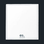 Bloc De Notas Monograma moderno elegante minimalista azul y blan<br><div class="desc">Monograma moderno elegante Bloc de notas minimalista azul y blanco</div>