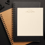Bloc De Notas Monograma moderno Marfil blanco y oro de estilo se<br><div class="desc">Monograma moderno Bloc de notas de marfil y oro blanco sencillo y elegante</div>