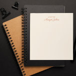 Bloc De Notas Monograma moderno Marfil y Coral Blanco De Estilo<br><div class="desc">Monograma moderno Bloc de notas sencillo y elegante de marfil y coral blanco</div>