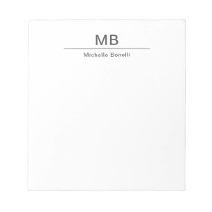 Bloc De Notas Monograma moderno profesional minimalista